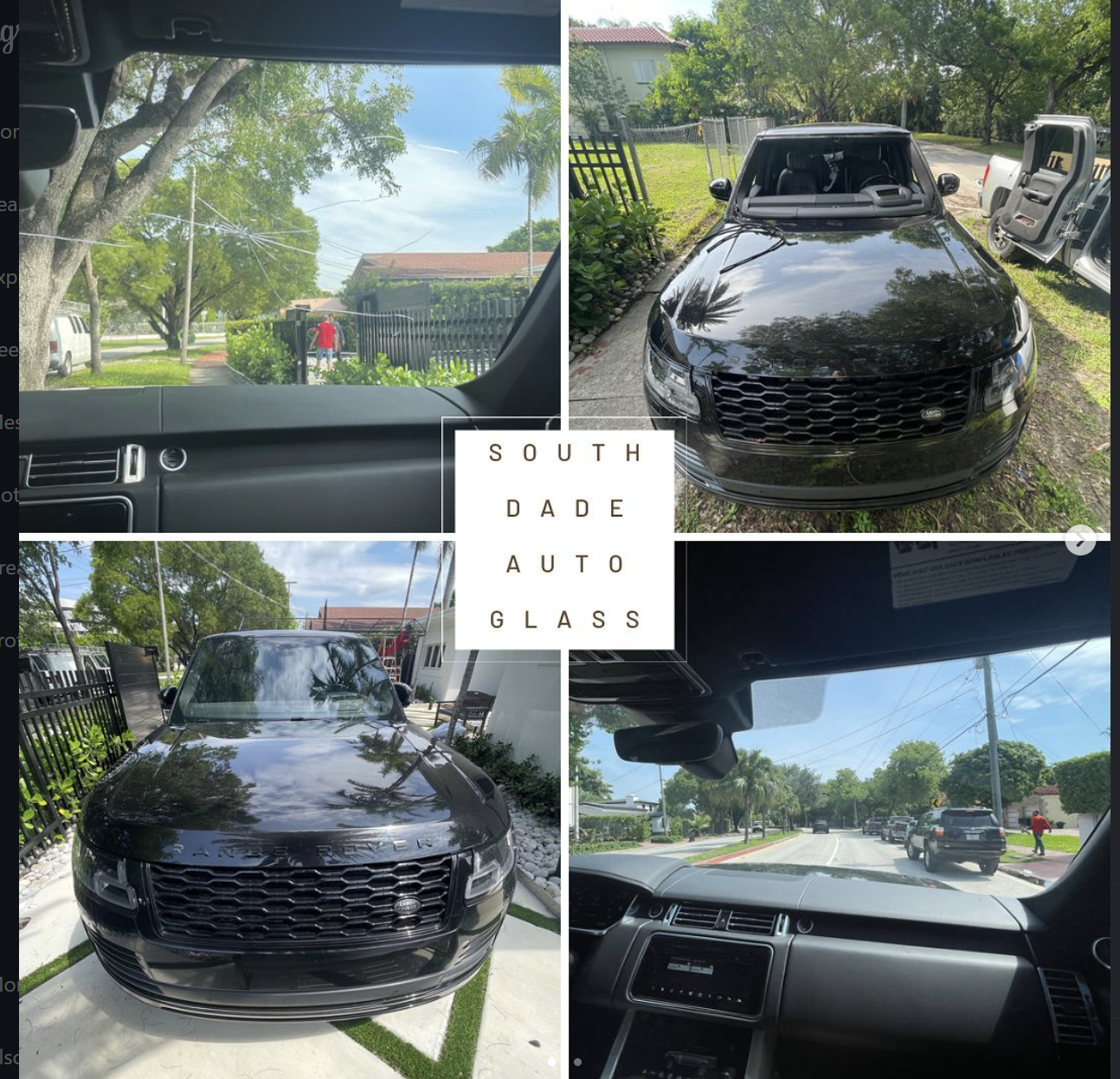 Range Rover windshield service collage