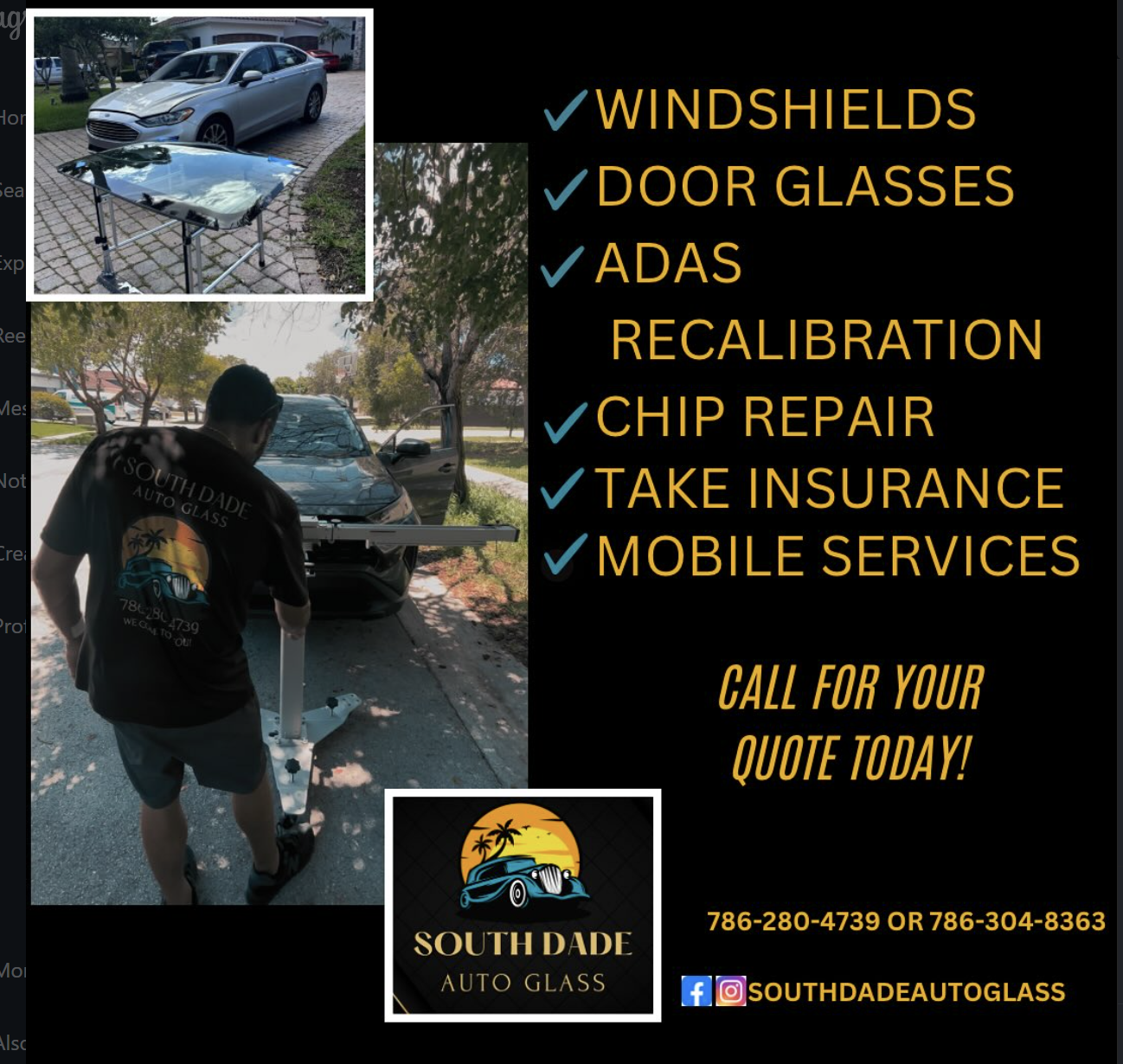 South Dade Auto Glass mobile service